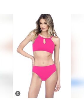 LA BLANCA | Island Goddess High Neck Bikini Top Bottom Set Pink Sz 4